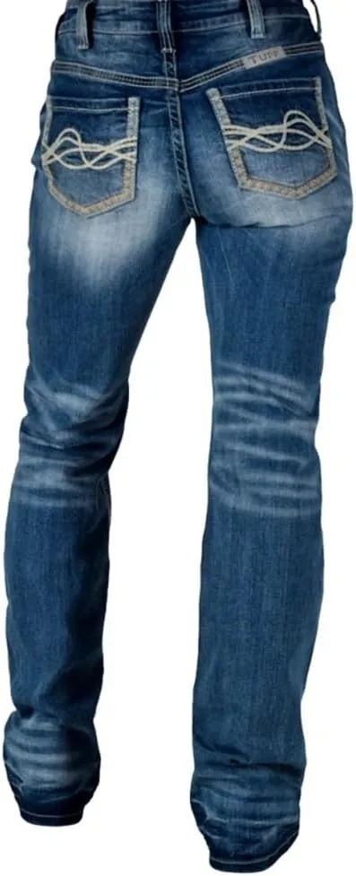 Cowgirl Tuff Western Jeans Womens Ice Bootcut Medium Wash JICEBT