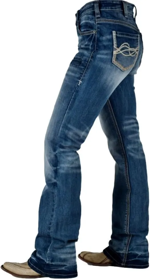 Cowgirl Tuff Western Jeans Womens Ice Bootcut Medium Wash JICEBT