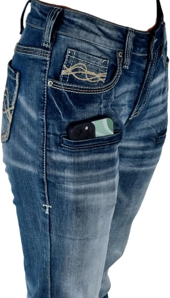 Cowgirl Tuff Western Jeans Womens Ice Bootcut Medium Wash JICEBT