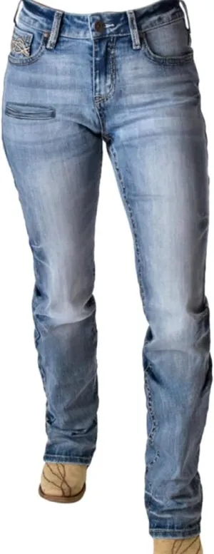 Cowgirl Tuff Western Jeans Womens Slay Bootcut Dark Wash JSLAYY