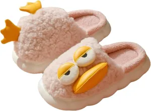 Cute Duck Furry Animal Slippers for Women Men Warm Fluffy Soft House Slippers Indoor Outdoor