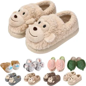 Cute Elephant, Otter, Monkey & Turtle Slippers for Women – Cozy, Warm, Funny Non-Slip Soft Plush Animal Slippers for Fall & Winter, Perfect for Home, Gifts & Matching Couples