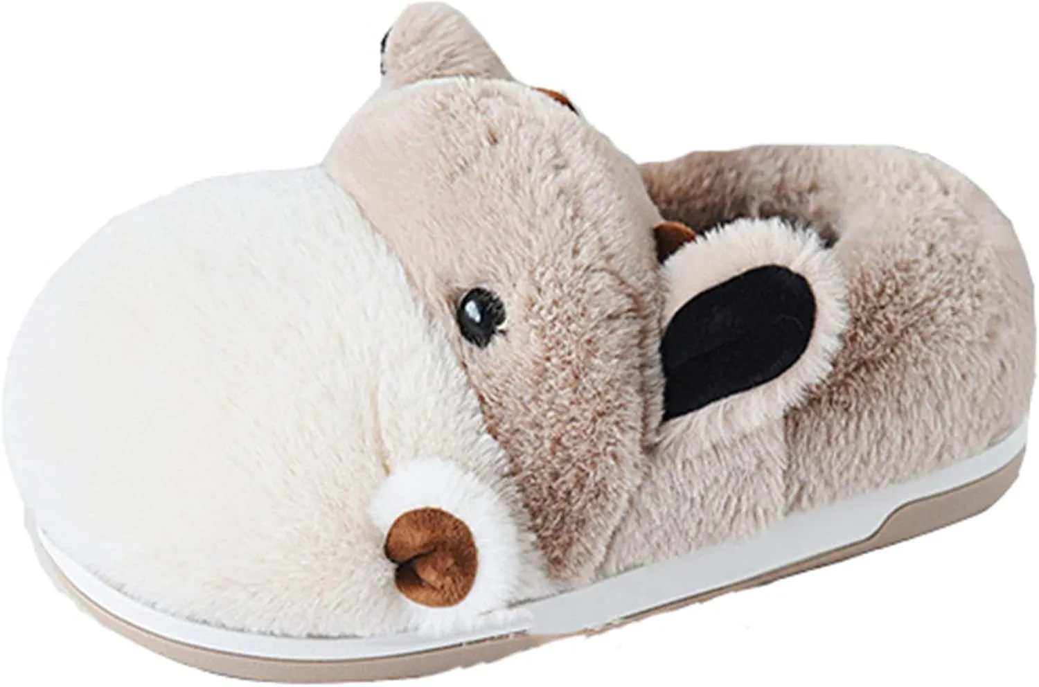 Cute Hippo Cartoon Animal Winter Warm Home Furry Slippers