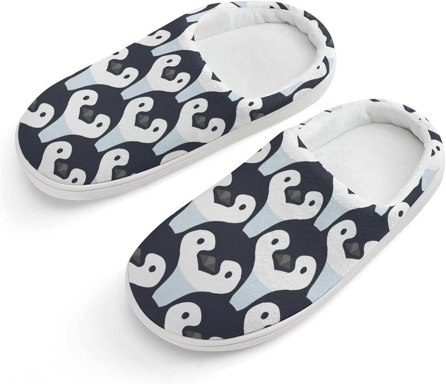 Cute Penguin Boys And Girls Home Printed Cotton Slippers Non-slip Soft And Warm 26-27
