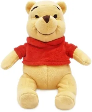 Disney Store Official Mini Bean Bag Plushies - Pooh - Cute Stuffed Animal with Detailed Sculpting, Embroidered Features, Bean Bag Bottom Plush Toys for Kids