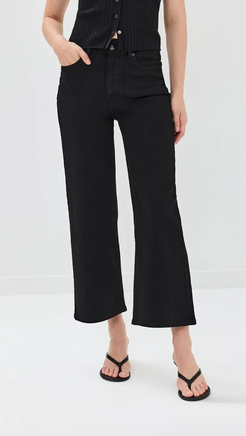 DL1961 Women's Hepburn Wide Leg Jeans: High Rise Vintage
