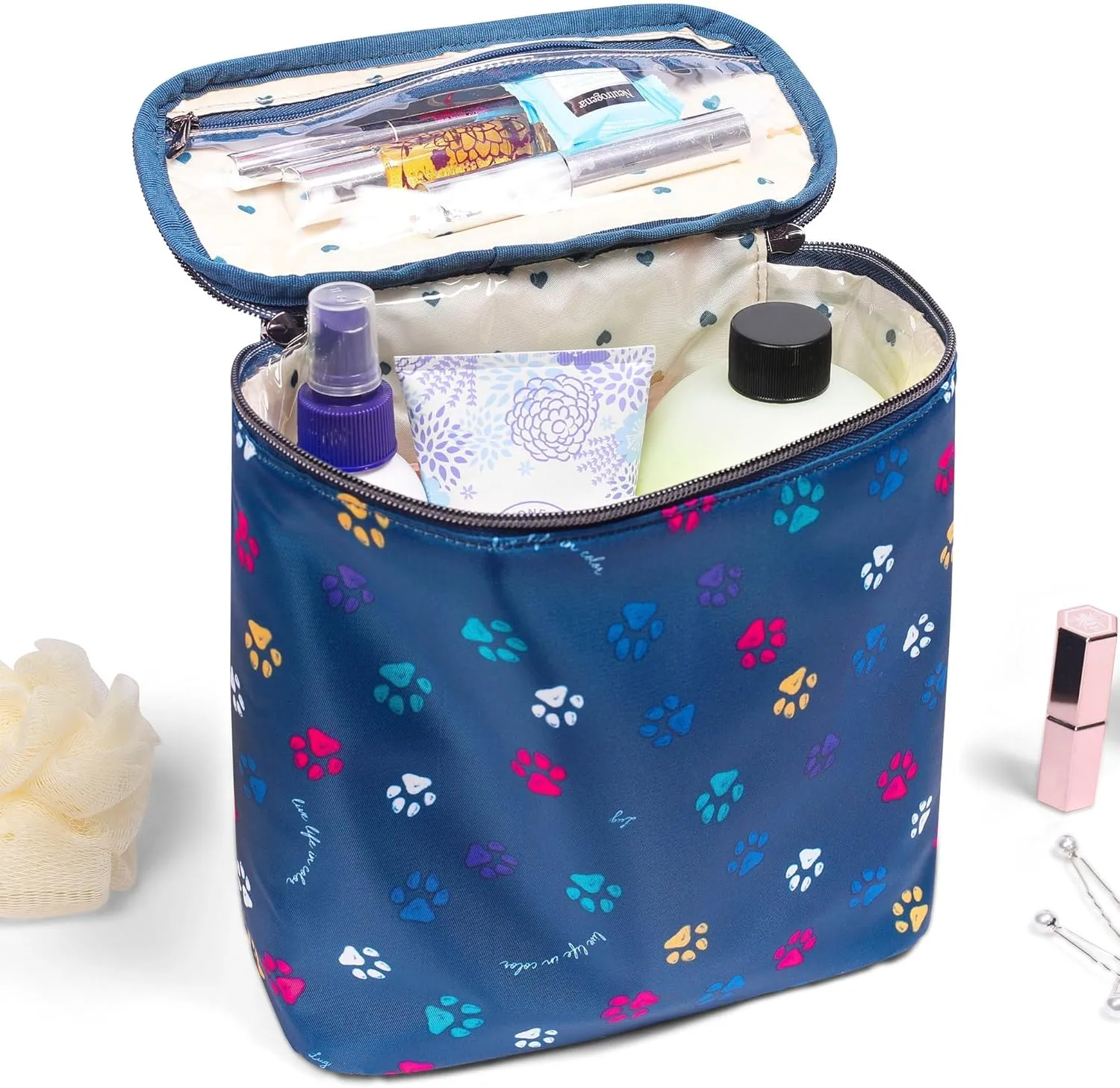 Dolly Cosmetic Case, CRIMSON LARGE DOT