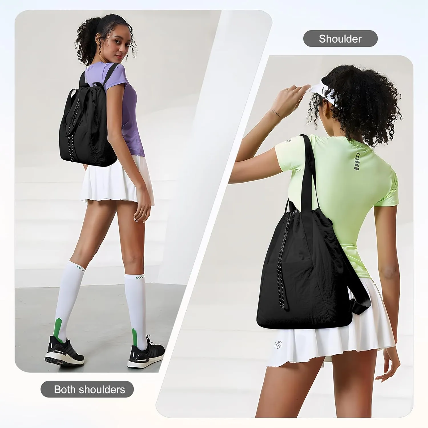 Drawstring Backpack Gym Bag for Women Small Workout Sports Bag for Men Cinch Gym Backpack Shoulder Tote Bag for Women
