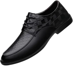 Dress Formal Shoes for Men Vintage Lace Up Casual Brogue Faux Leather Non Slip Rubber Sole Slip Resistant Anti-Slip Office Business