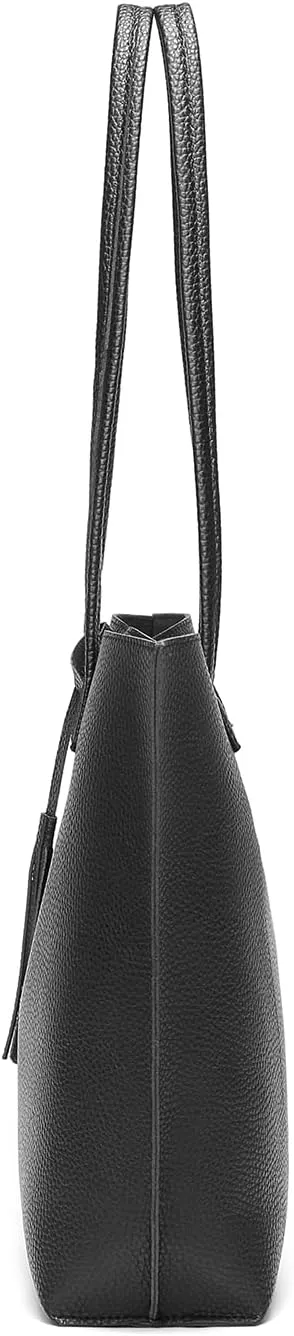 Dreubea Women's Soft Faux Leather Tote Shoulder Bag from, Big Capacity Tassel Handbag