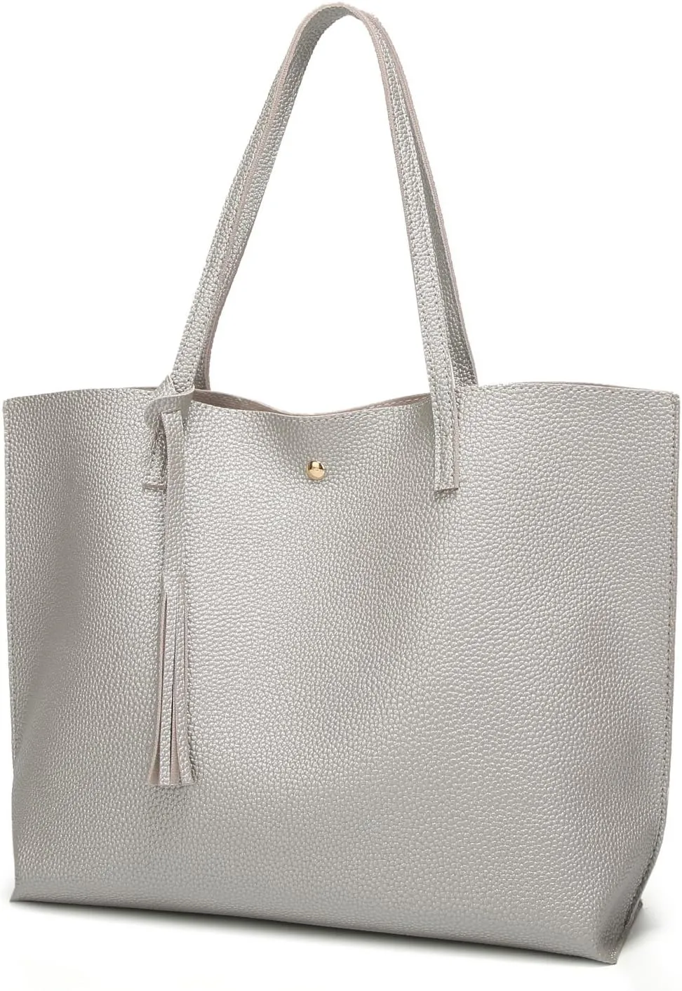 Dreubea Women's Soft Faux Leather Tote Shoulder Bag from, Big Capacity Tassel Handbag
