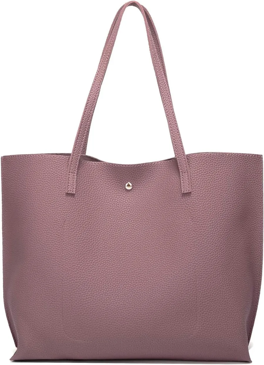 Dreubea Women's Soft Faux Leather Tote Shoulder Bag from, Big Capacity Tassel Handbag