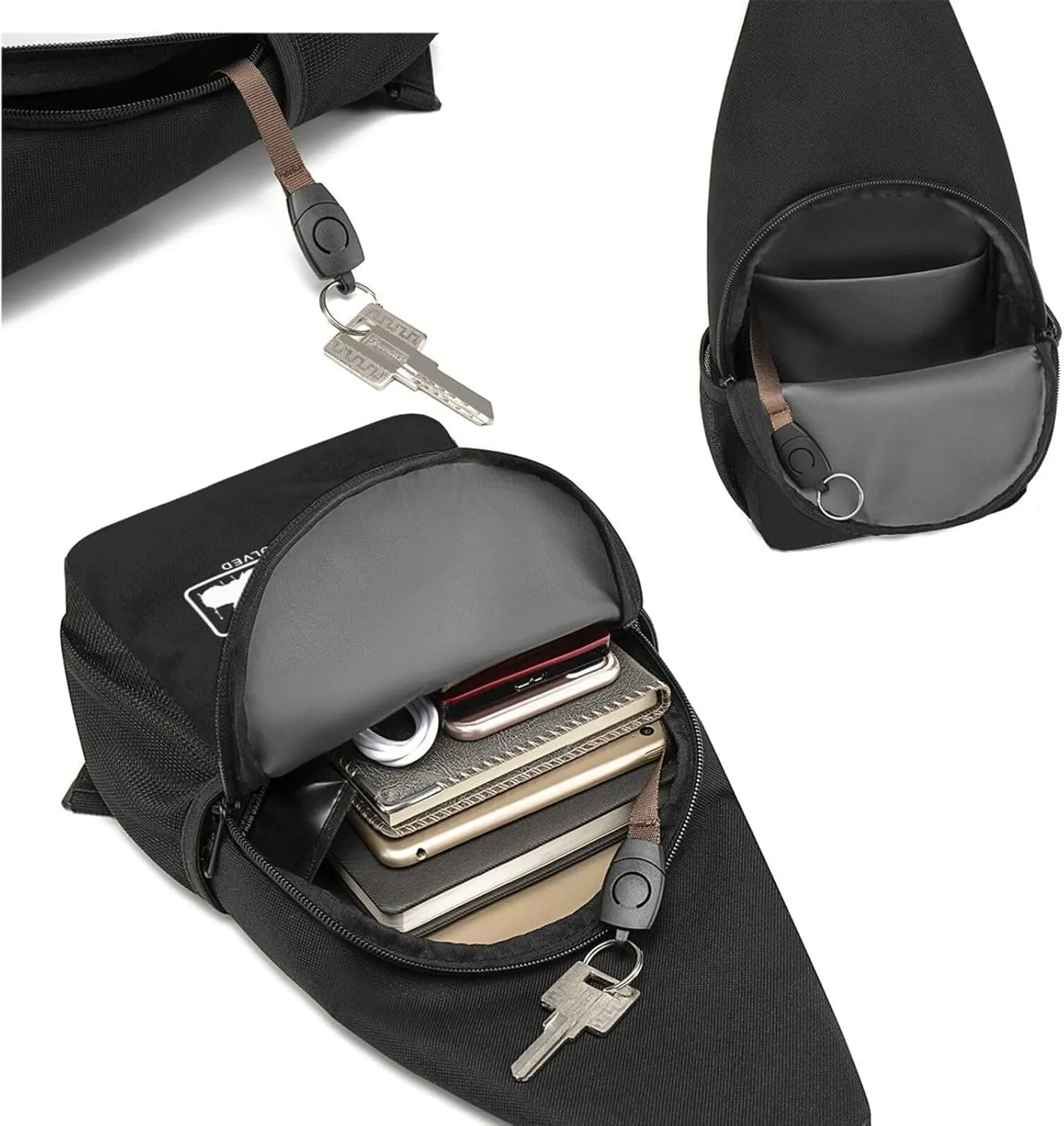 Drums Problem Solved Unisex Chest Bag Lightweight Crossbody Shoulder Bag Travel Pocket Black