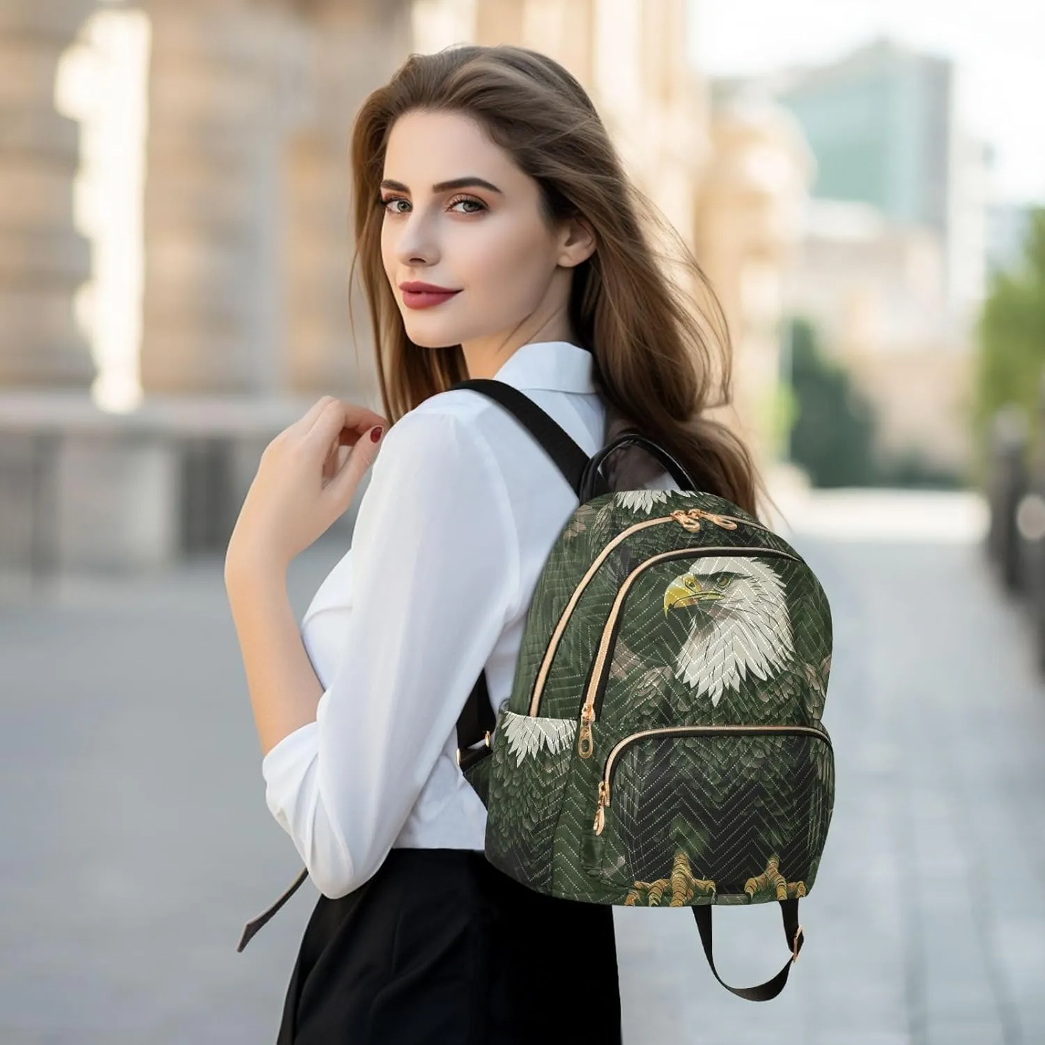 Eagle Mini Backpack Purse for Women Cute Small Backpack Light Weight Fashion Daypack for Work Travel Daily Backpack (Small Pattren 2)