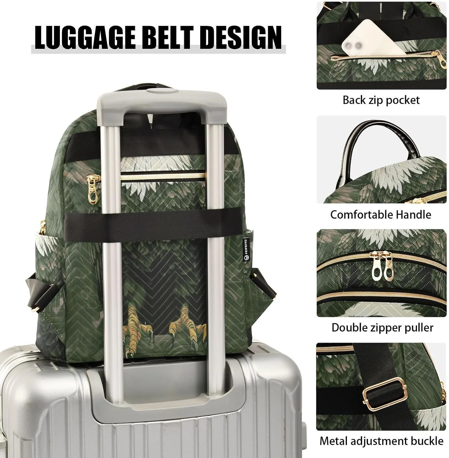 Eagle Mini Backpack Purse for Women Cute Small Backpack Light Weight Fashion Daypack for Work Travel Daily Backpack (Small Pattren 2)