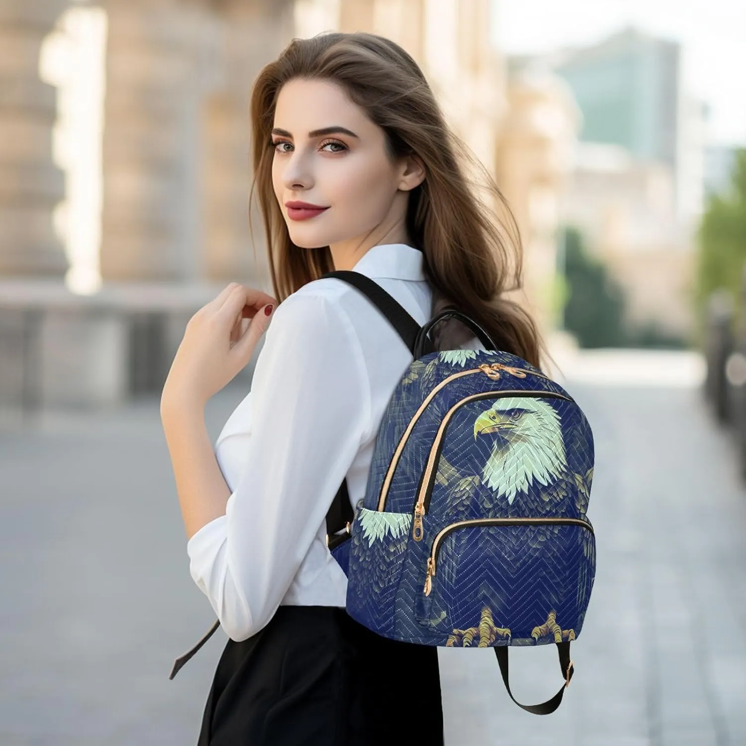 Eagle Mini Backpack Purse for Women Cute Small Backpack Light Weight Fashion Daypack for Work Travel Daily Backpack (Small Pattren 3)