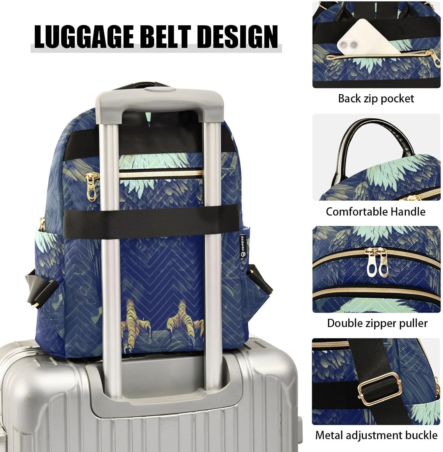 Eagle Mini Backpack Purse for Women Cute Small Backpack Light Weight Fashion Daypack for Work Travel Daily Backpack (Small Pattren 3)