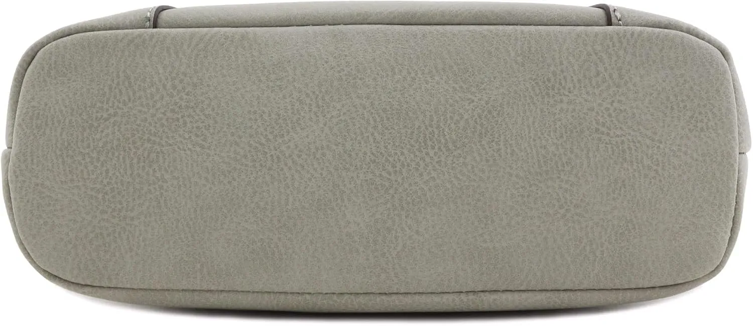 FashionPuzzle Triple Zipper Pocket Medium Crossbody Bag