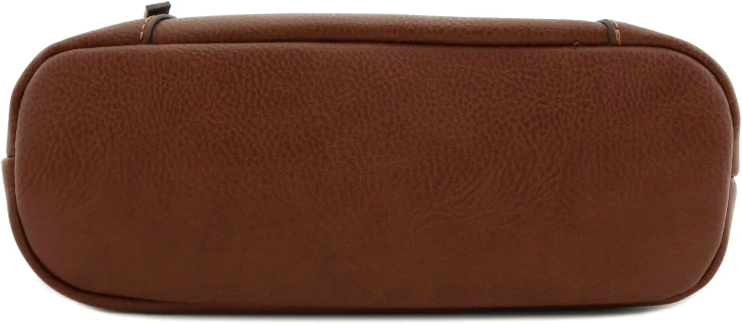 FashionPuzzle Triple Zipper Pocket Medium Crossbody Bag