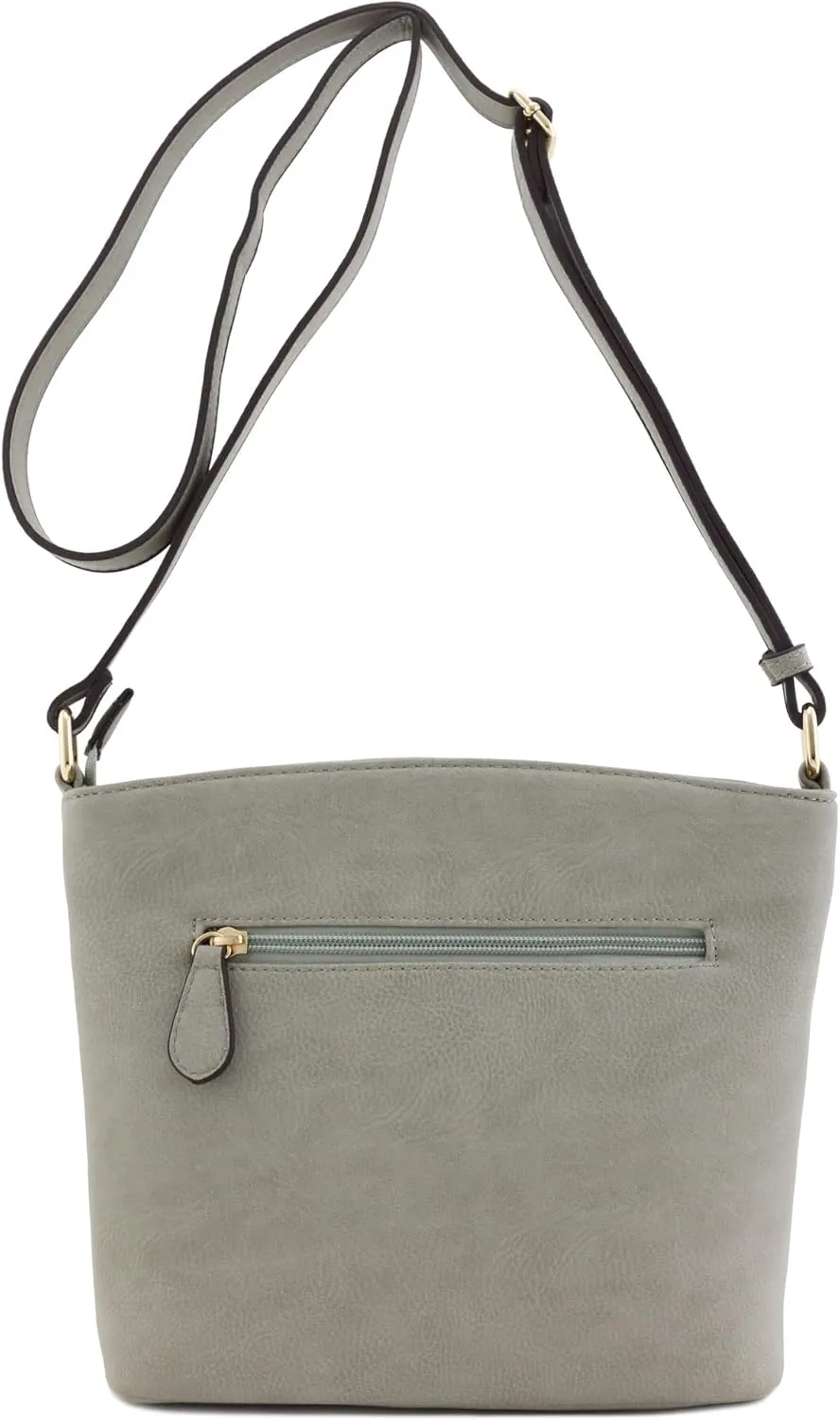 FashionPuzzle Triple Zipper Pocket Medium Crossbody Bag