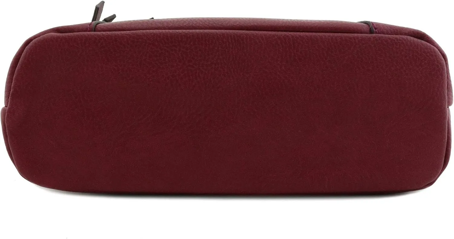 FashionPuzzle Triple Zipper Pocket Medium Crossbody Bag