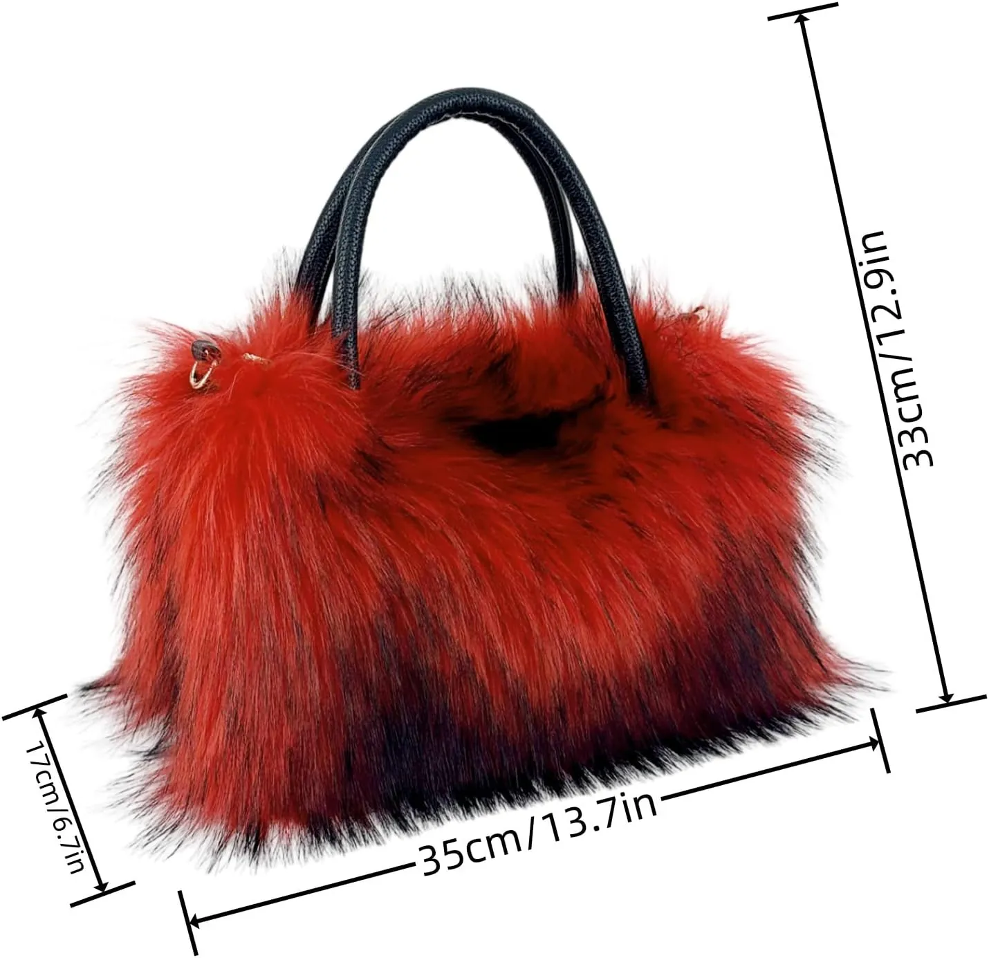 Faux Fur Tote Bag Women's Shoulder Handbags Fluffy Handbags Cute Soft Fluffy Purse Furry Bag for Shopping Working, Purple