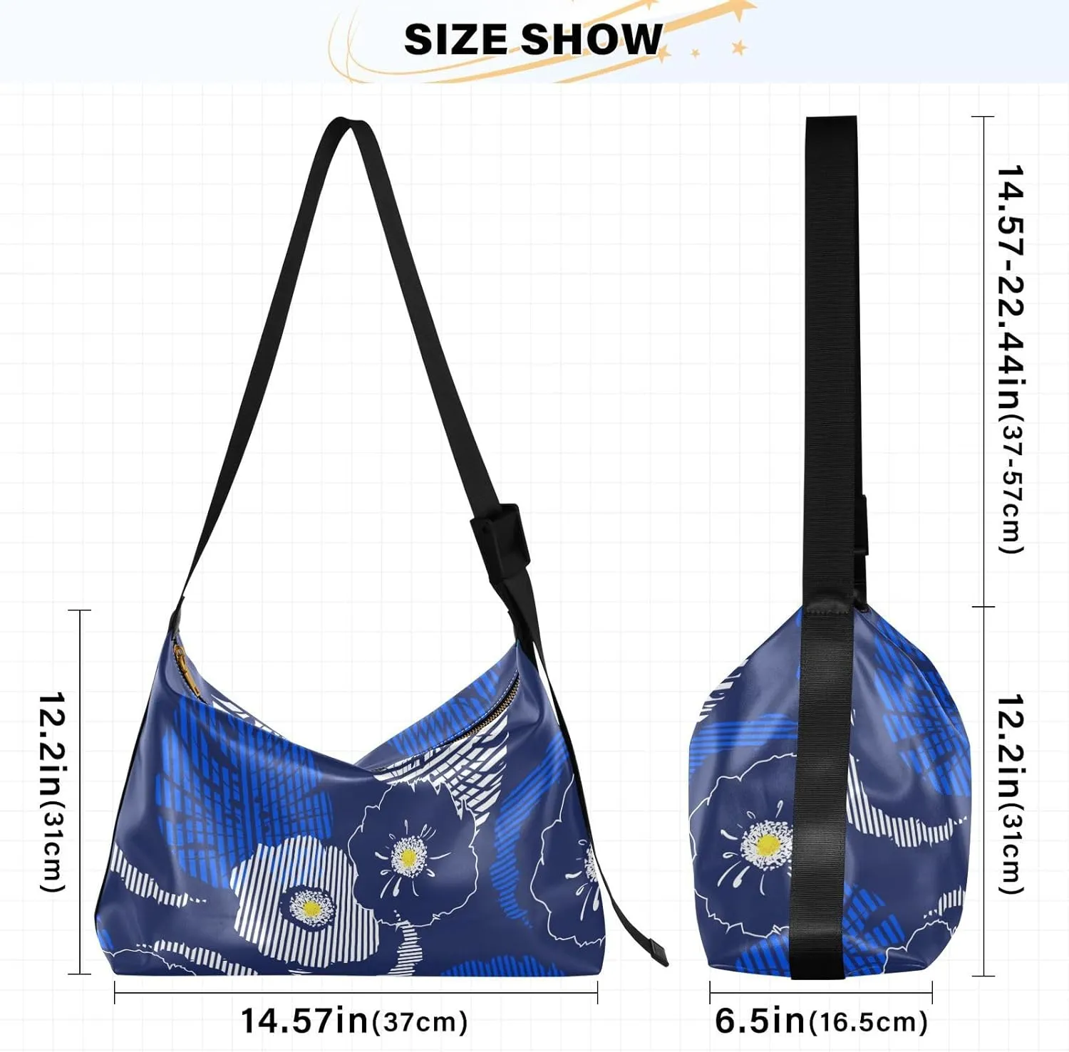 Flower Print Leather Crossbody Purse Water-Resistant Sling Bag for Women Crossbody Purse Leather Shoulder Handbag Patternt 1