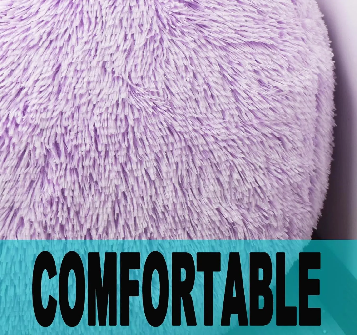 Fluffy Stuffed Animal Storage Bean Bag Chair Cover (No Filler), Faux Fur Comfy Bean Bag Cover for Organizing Plush Toys or Textile, for Adults Teens Kids Girls, Lavender