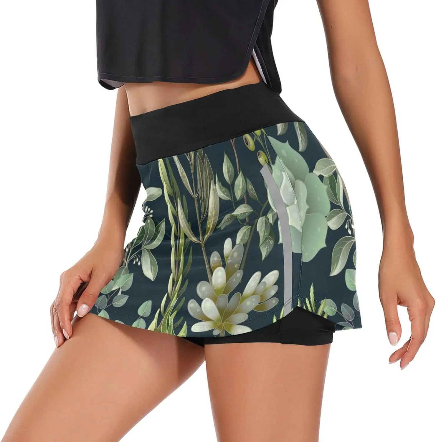GAIGEO T Rex in Rain Womens Exercise Skirt, Tennis Skirts with Shorts, Lightweight Tennis Skirts for Summer, S-XXL