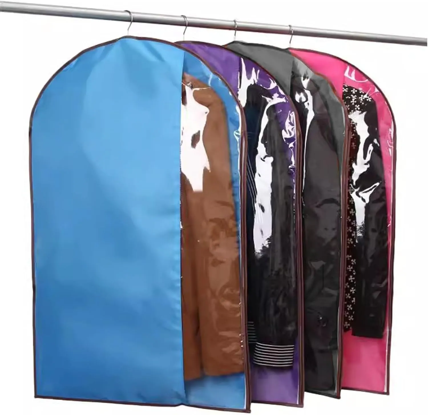 Garment Bag Suit Bag for Storage and Travel, Garment Covers with Zipper and Visible Transparent Window for Dresses, Suits, Coats, and More(Gray,58x160cm/23x63in)