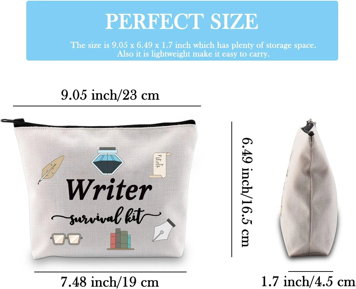 GJTIM Author Gift Journalist Novelist Gift Writers Cosmetic Bag Writer Survival Kit Gift for Writers (Survival Writer Bag)