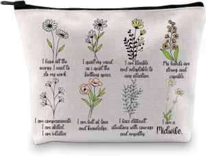 GJTIM Midwife Thank You Gift Doula Zipper Pouch Labor and Delivery Nurse Makeup Bag