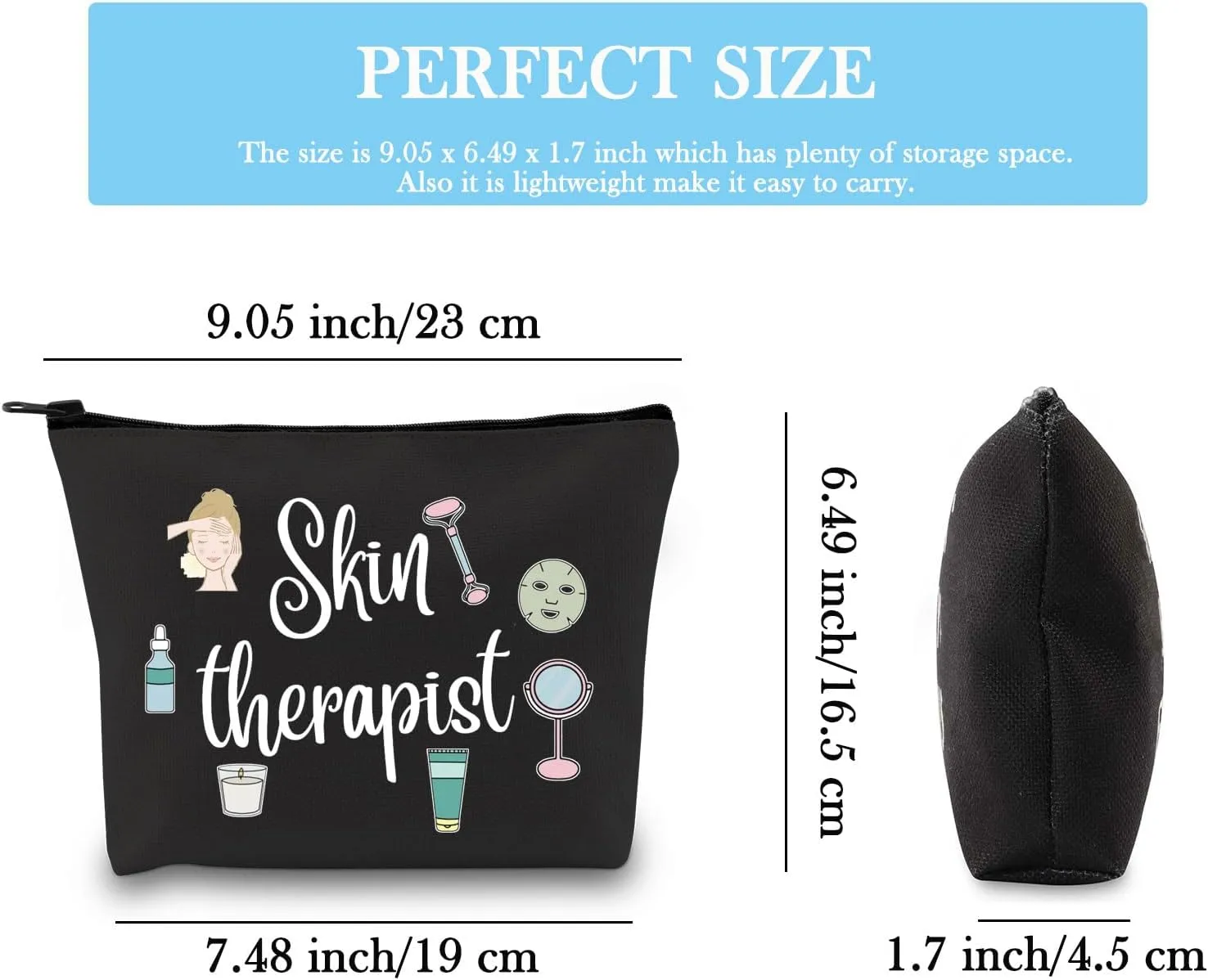 GJTIM Skin Therapist Gift Skin Care Technician Esthetician Zipper Pouch Therapist Appreciation Gift for Dermatologist
