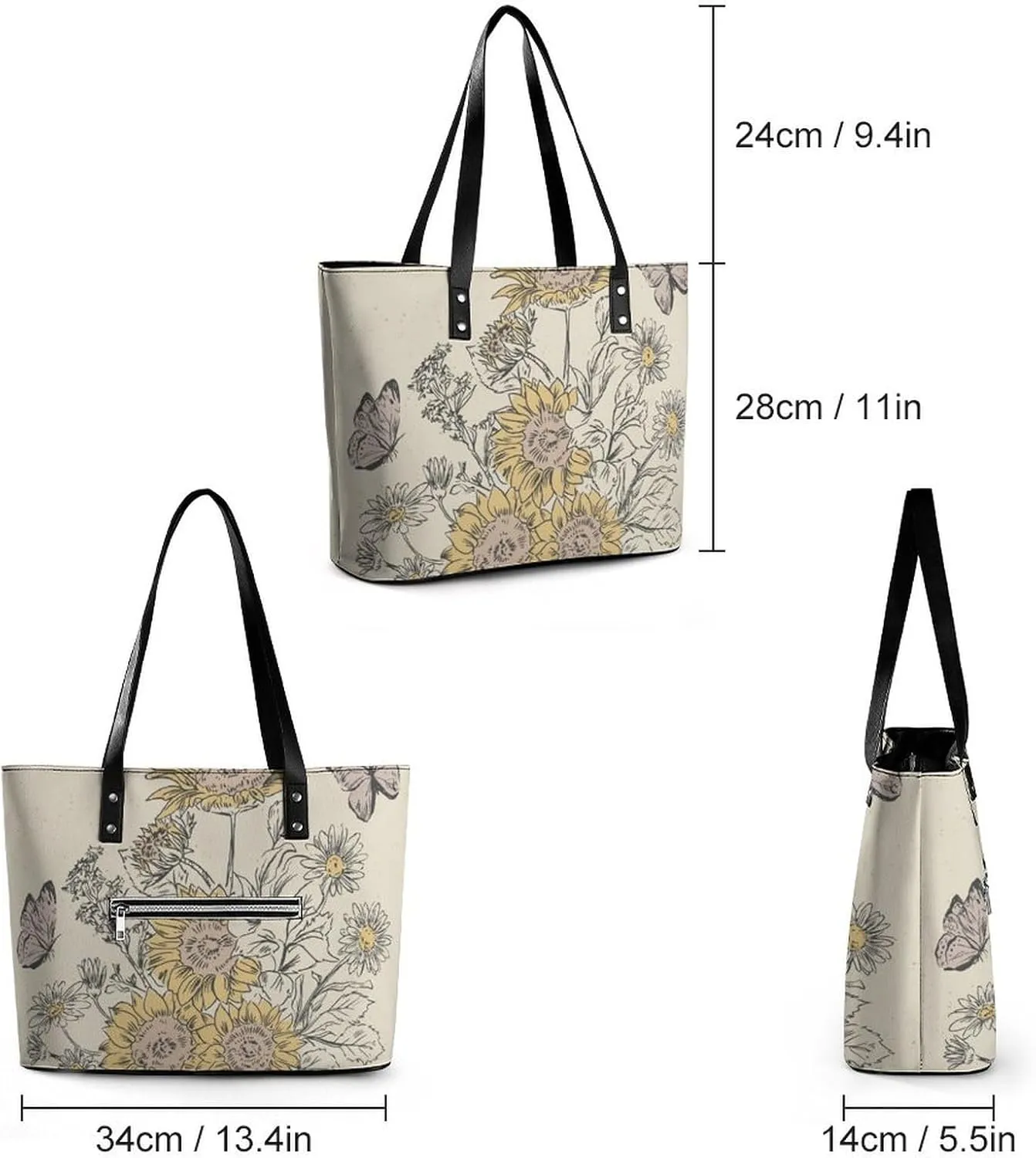 Guitar Hard Rock Hobo Handbags With Zipper Large Capacity Satchel Tote Bag Shoulder Bag