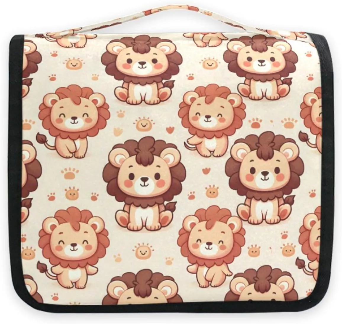 Hanging Toiletry Bag Cute Lion Travel Makeup bag for Toiletries Portable Travel Toiletry Organizer Cosmetic Bags with Hanging Hook