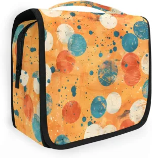 Hanging Toiletry Bag Polka-dot Travel Makeup bag for Toiletries Portable Travel Toiletry Organizer Cosmetic Bags with Hanging Hook