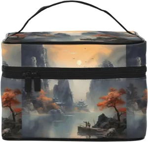 Ink And Landscape Stylish And Practical An Indispensable Travel Cosmetic Bag With Extra Large Capacity Compartments And Zipper Closure Water Proof
