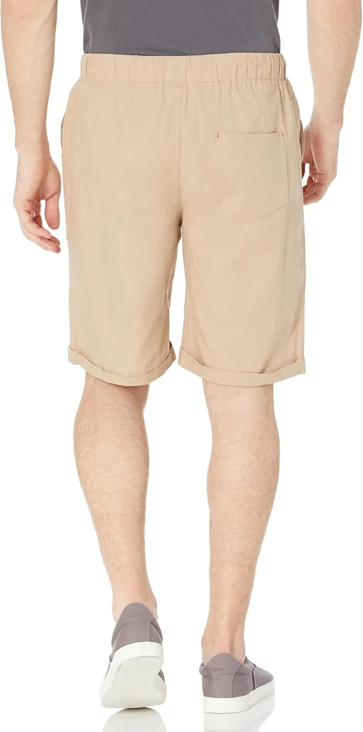 Janmid Men's Linen Shorts Casual Drawstring Summer Beach Shorts for Men