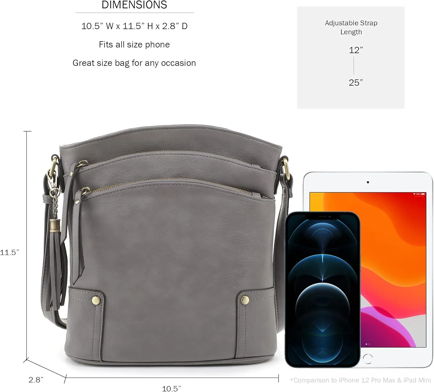 JESSIE & JAMES Robin Multipocket Concealed Carry Crossbody Bag with Lock and Key