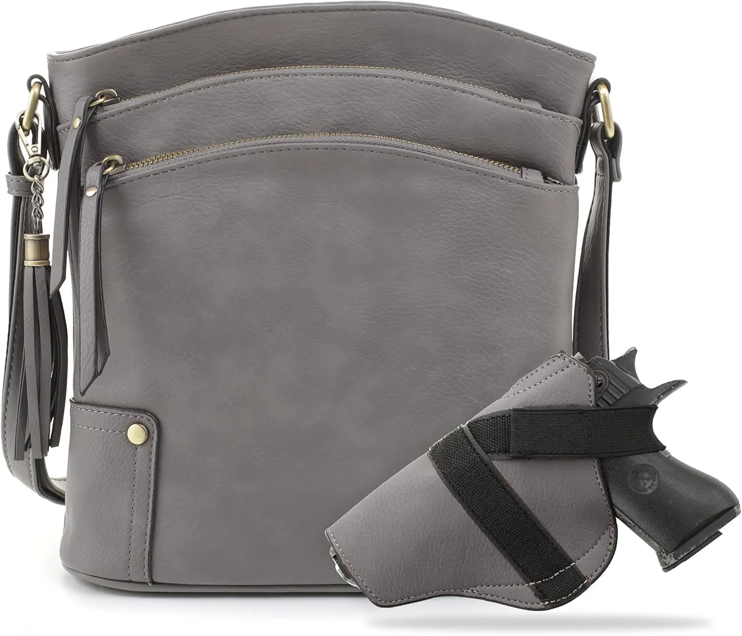 JESSIE & JAMES Robin Multipocket Concealed Carry Crossbody Bag with Lock and Key