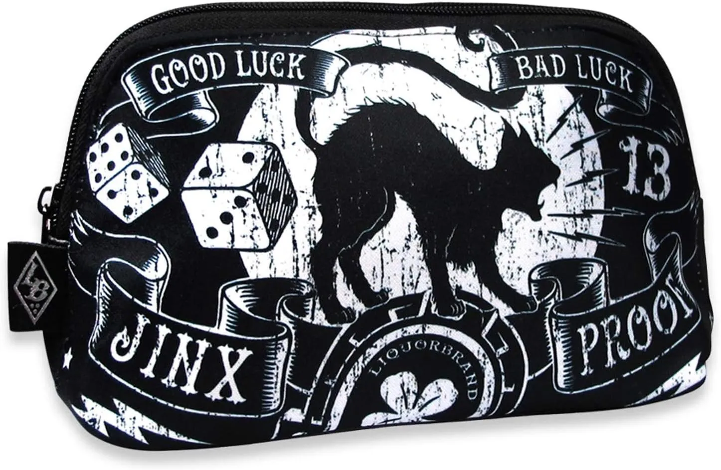 Jinx Proof Halloween Black Cat Luck Goth Gothic Cosmetic Bag Pouch
