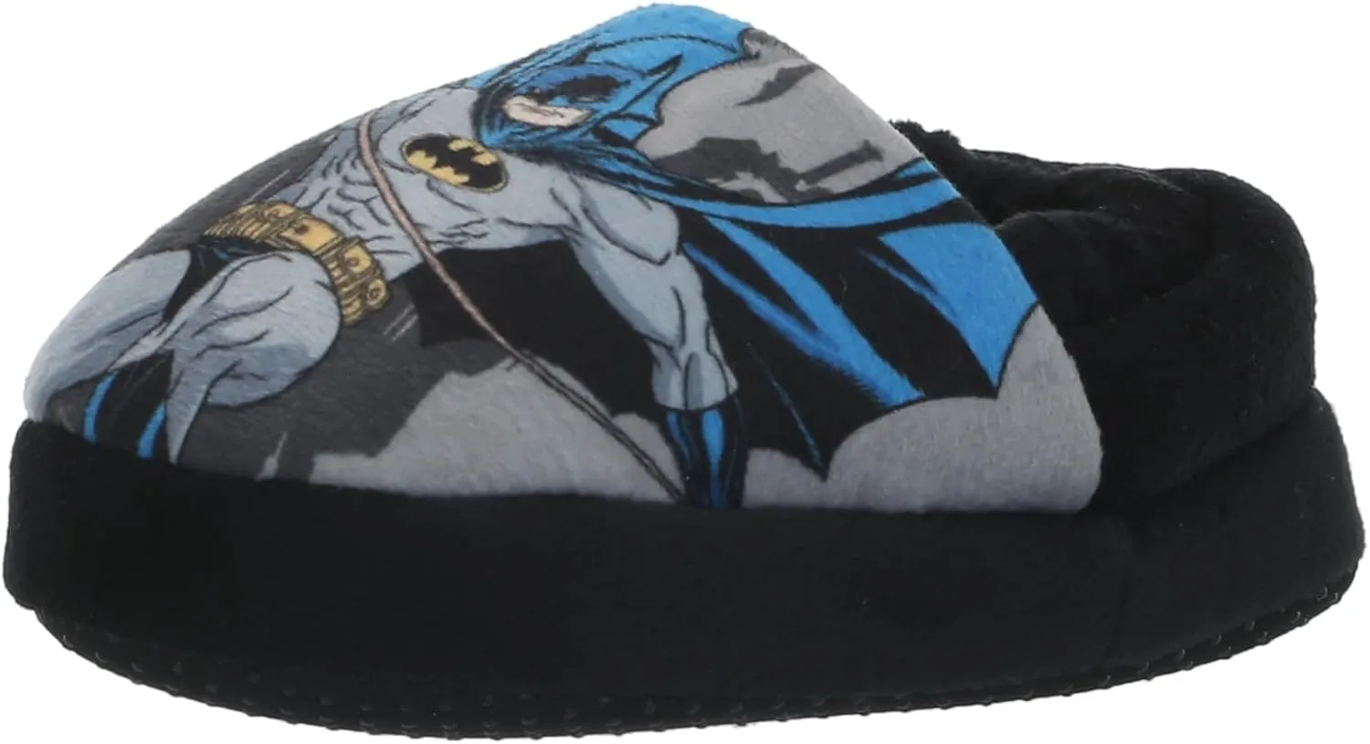 Josmo Boy's Batman Slipper Dark Knight Superhero Lightweight Comfort Soft Aline Plush House Shoes