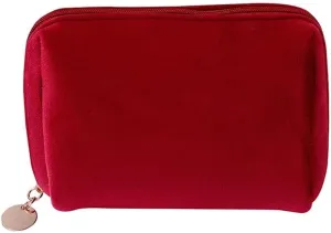 JSEIAJB Women Zipper Velvet Make Up Bag Travel Large Cosmetic Bag For Makeup Solid Color Female Pouch Necessaries