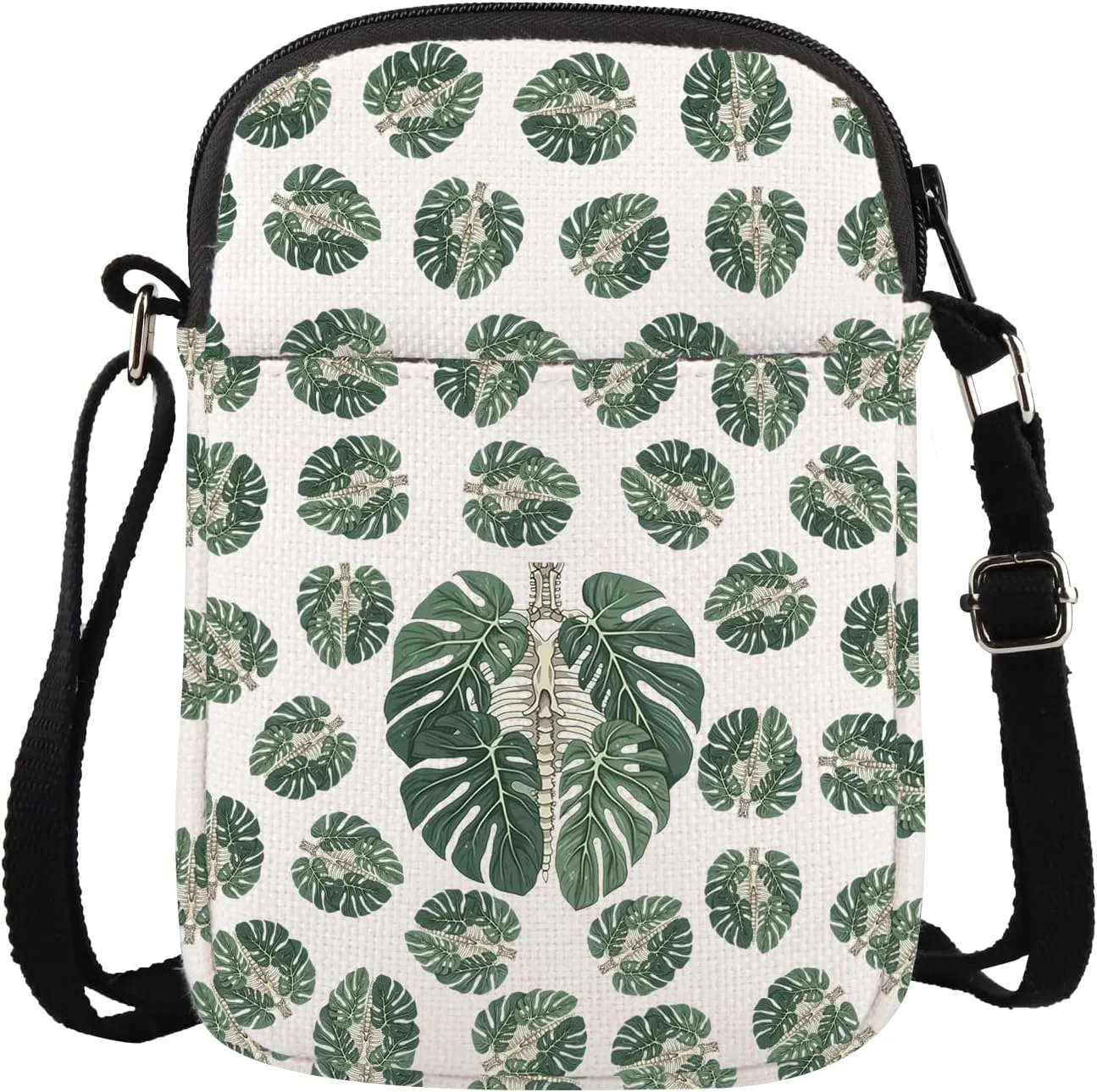 JXGZSO Monstera Leaves Crossbody Bag Plant Mom Gift Plant Lover Gift Gardener Gift Tropical Leaf Gift