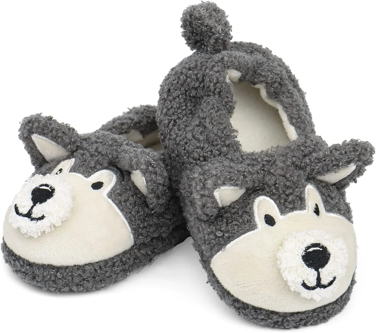 KAKU NANU Toddler Kids Slippers Cute Animal Cartoon Shoes Girls Boys Warm Fleece Winter Household Slippers