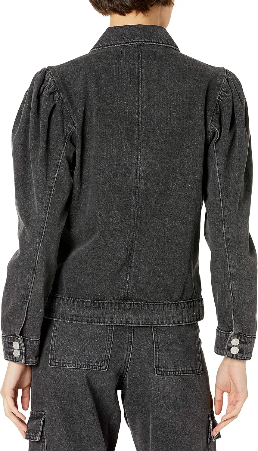 KENDALL   KYLIE Women's Puff Sleeve Denim Jacket-Amazon Exclusive