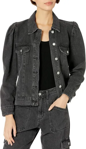 KENDALL   KYLIE Women's Puff Sleeve Denim Jacket-Amazon Exclusive