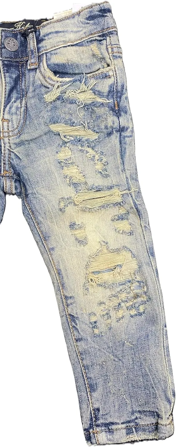 Kids Super Stretch Ripped Desert Jeans