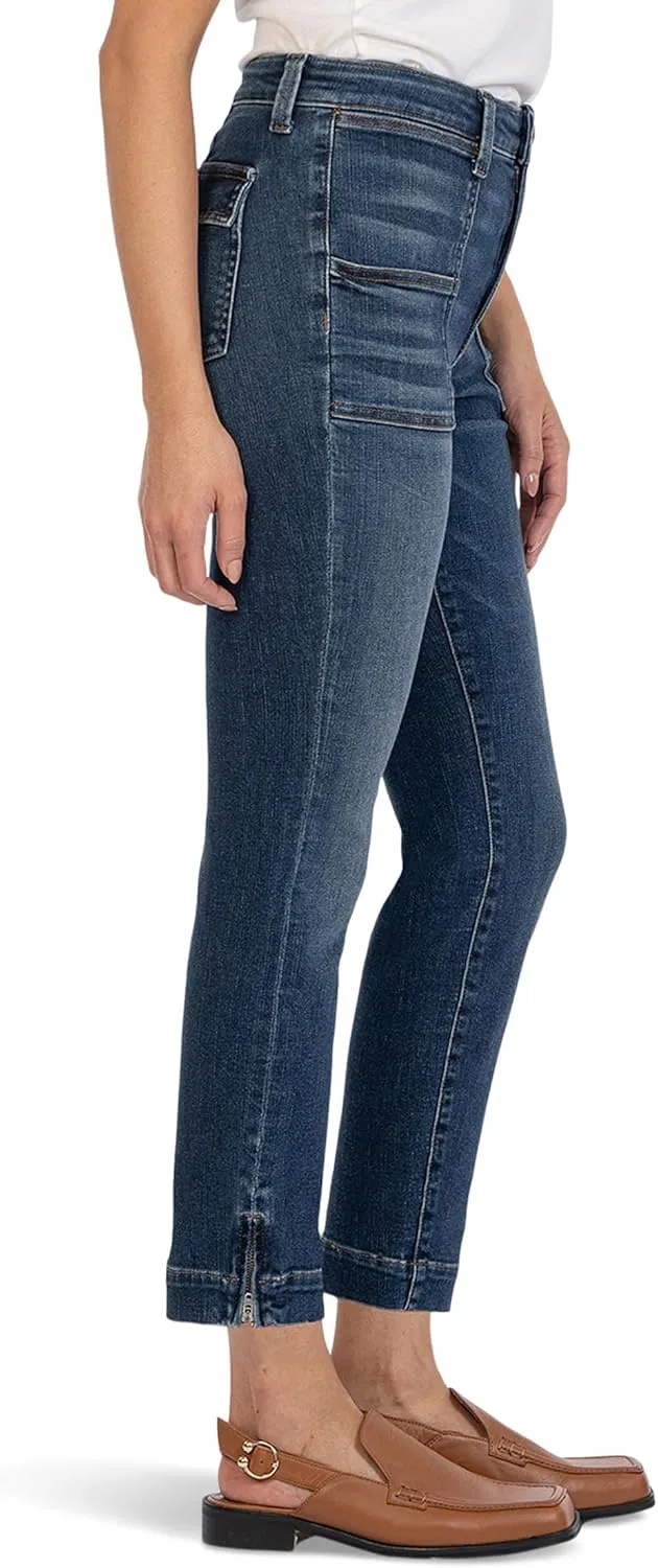 KUT from the Kloth Womens Reese High-Rise Ankle Straight Patch Pocket in Waken