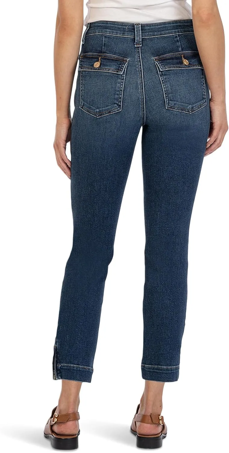 KUT from the Kloth Womens Reese High-Rise Ankle Straight Patch Pocket in Waken